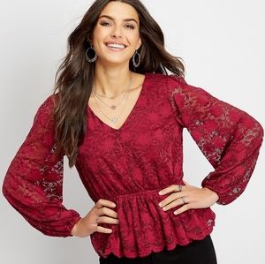 NWT Lace Long Sleeve Blouse